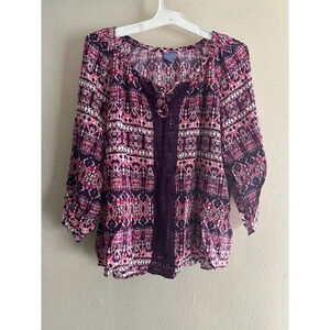 Laura Scott Women’s Boho Top front tie XL